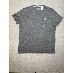 Men’s Express XL Charcoal Cotton V-Neck Short Sleeve T Shirt W/ Embroidered Lion